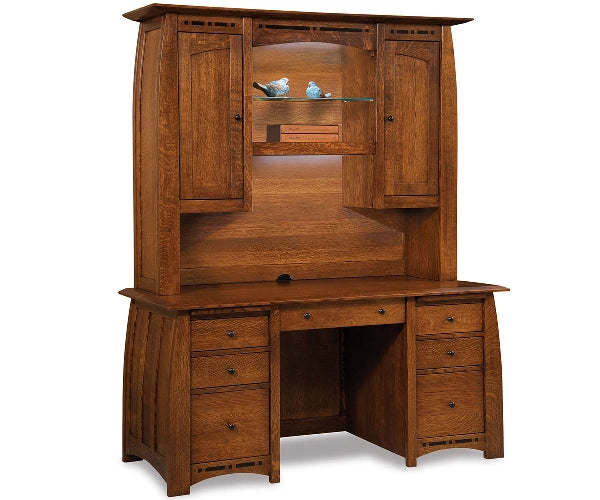 Boulder Creek Desk Base 7 drawer with Hutch