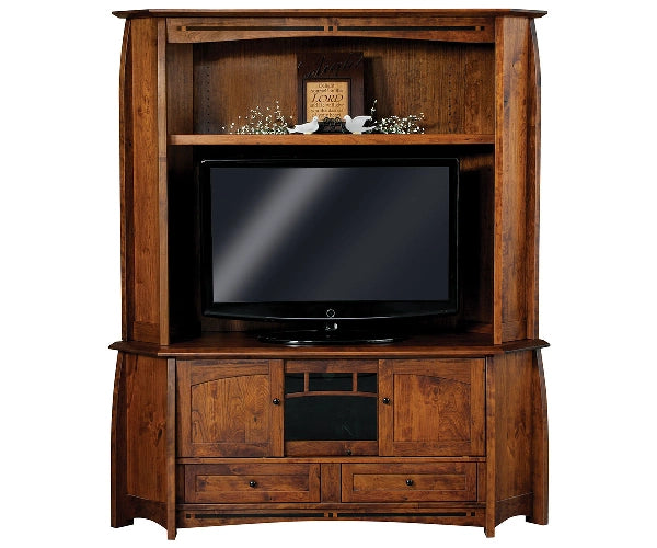 Boulder Creek 2 Piece Corner Media Console with Hutch