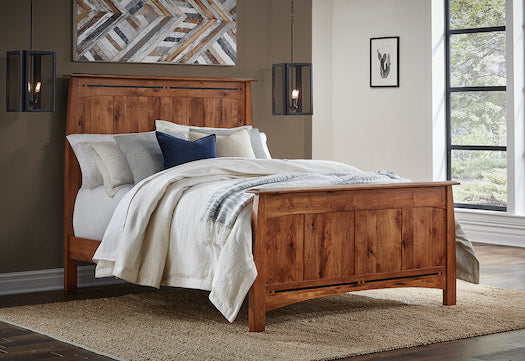 Boulder Creek Panel Bed in solid wood finish