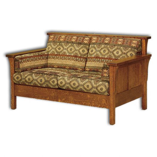 Amish USA Made Handcrafted High Back Panel Loveseat sold by Online Amish Furniture LLC