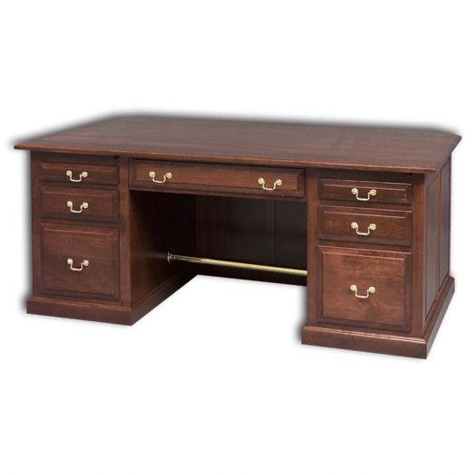 Amish USA Made Handcrafted Executive Desk w- Raised Panel Back & Rail sold by Online Amish Furniture LLC