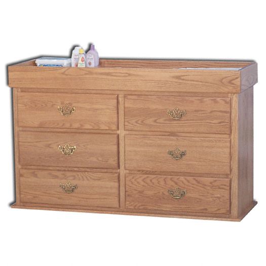 Elegant wooden changing table with six spacious drawers