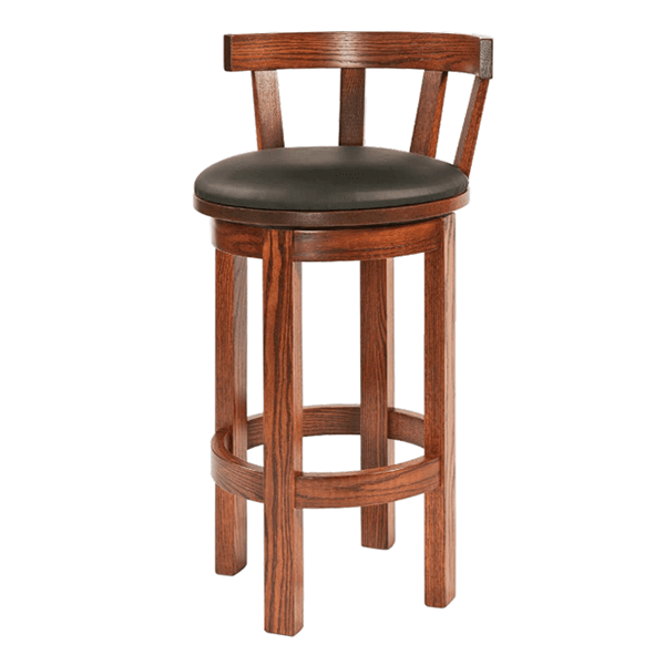 Amish USA Made Handcrafted Barrel Bar Stool sold by Online Amish Furniture LLC