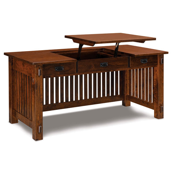 Solid Wood Craftsman Desk with Drawers – Vintage & Durable