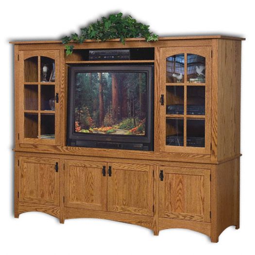 Amish USA Made Handcrafted Mission 2-Piece Entertainment Center sold by Online Amish Furniture LLC