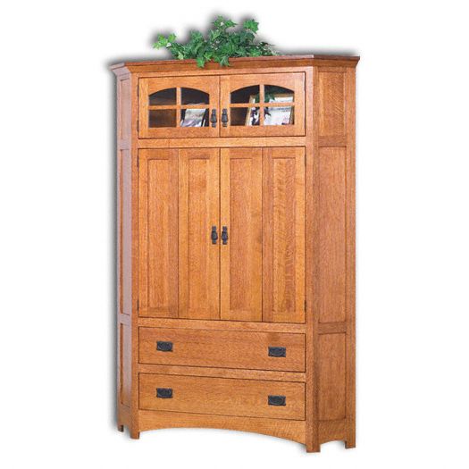 Amish USA Made Handcrafted Mission Corner Entertainment Center sold by Online Amish Furniture LLC