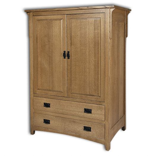 Amish USA Made Handcrafted Millcreek Mission Entertainment Armoire sold by Online Amish Furniture LLC