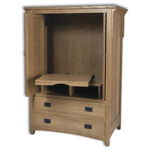 Amish USA Made Handcrafted Millcreek Mission Entertainment Armoire sold by Online Amish Furniture LLC