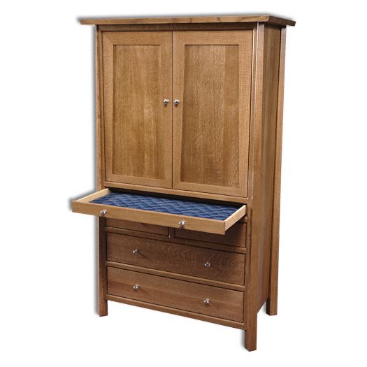 Amish USA Made Handcrafted Vancoover Tray Armoire sold by Online Amish Furniture LLC