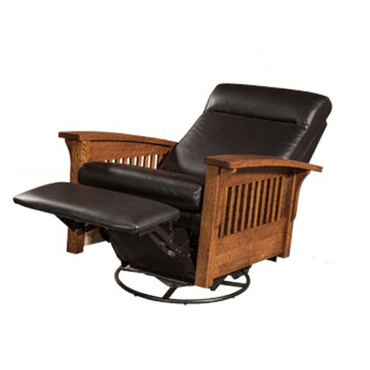 Amish USA Made Handcrafted Hoosier Glider Recliner Swivel sold by Online Amish Furniture LLC