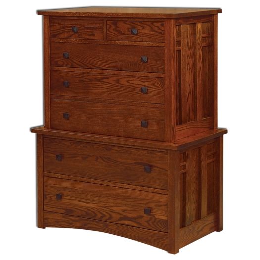 Amish USA Made Handcrafted Kascade Chest on Chest sold by Online Amish Furniture LLC