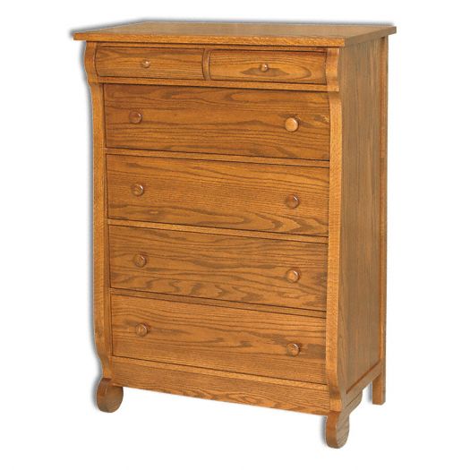 Amish USA Made Handcrafted Old Classic Sleigh 6 Drawer Chest sold by Online Amish Furniture LLC