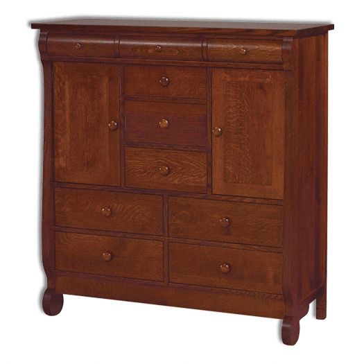 Amish USA Made Handcrafted Old Classic Sleigh His and Hers Chest sold by Online Amish Furniture LLC
