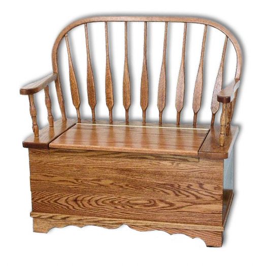 Amish USA Made Handcrafted Low Feather Bow Bench sold by Online Amish Furniture LLC