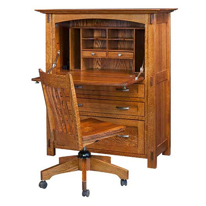 Amish USA Made Handcrafted Modesto Secretary Desk sold by Online Amish Furniture LLC