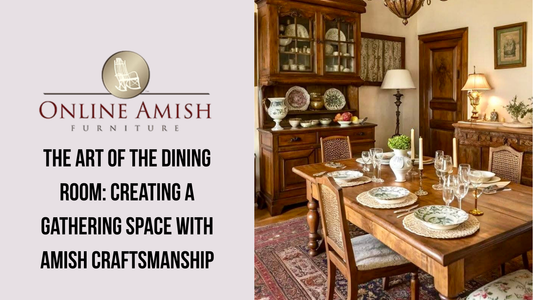 Beautiful dining room featuring Amish crafted table and chairs creating perfect gathering space