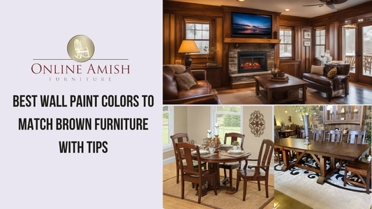 Wall paint color palette coordinated with brown wood furniture