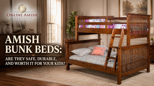 Solid wood Amish bunk beds for kids with handcrafted durability and safety