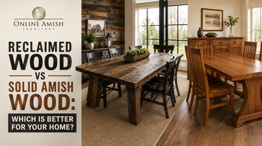Reclaimed wood vs solid Amish wood dining table comparison