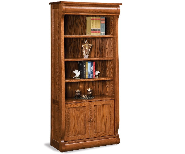 Old Classic Sleigh Bookcase 4 Door 2 Shelf
