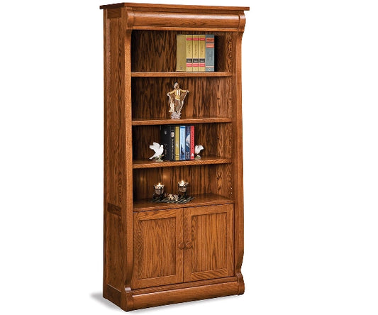 Old Classic Sleigh Bookcase 4 Door 2 Shelf