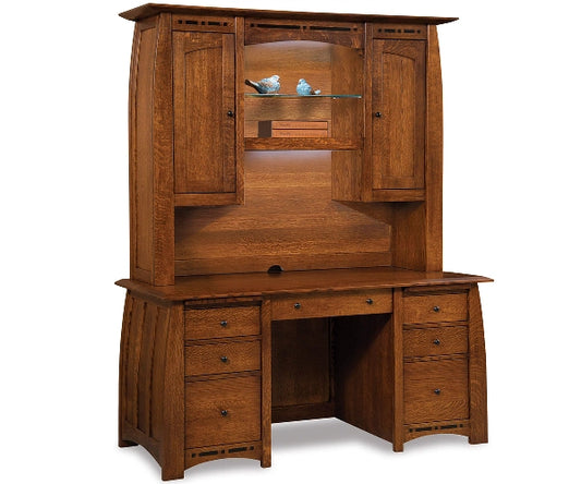 Boulder Creek Desk Base 7 drawer with Hutch
