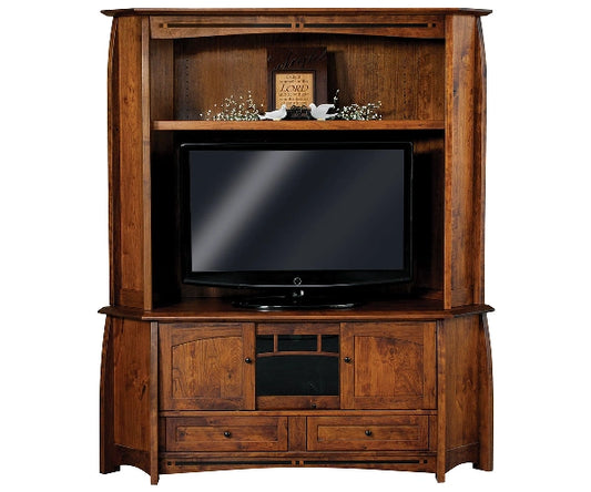 Boulder Creek 2 Piece Corner Media Console with Hutch