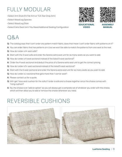 Serene 5-Seat Sectional Flat Arm