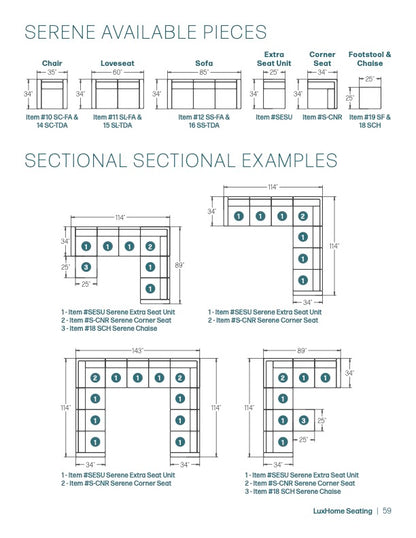 Serene 5-Seat Sectional Flat Arm