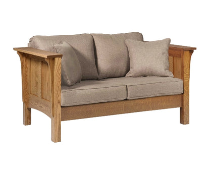 1600 Shaker High Back Love Seat with Reversible Cushions