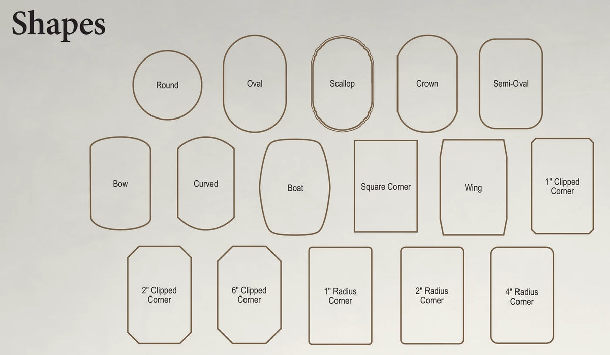 Table top shape options