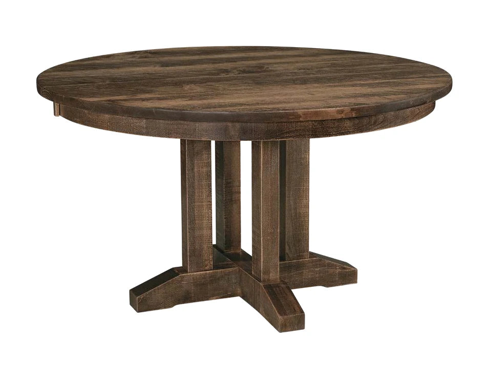 Amarillo rough sawn single pedestal table