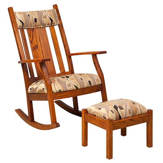 Amish USA Made Handcrafted Oakland Supreme Panel Rocker sold by Online Amish Furniture LLC