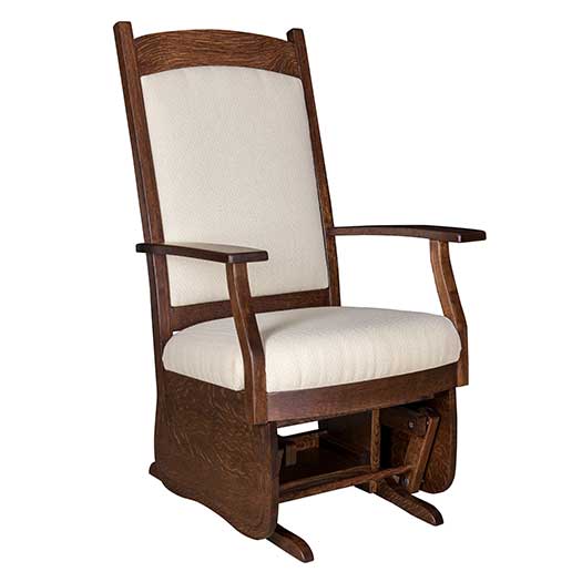 Amish USA Made Handcrafted Oakland Padded Back Glider sold by Online Amish Furniture LLC