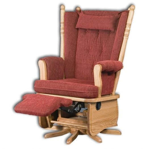 Amish Handcrafted 4 Post High Back Swivel Glider USA   192 Open 6 Sw 