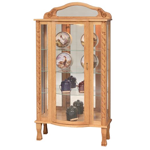 Amish USA Made Handcrafted Tri-Front Curio sold by Online Amish Furniture LLC