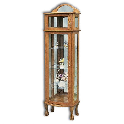 Amish USA Made Handcrafted Rectangular Bonnet Top Curio sold by Online Amish Furniture LLC