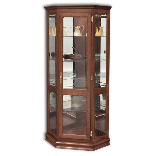 Amish USA Made Handcrafted Corner Deluxe Curio sold by Online Amish Furniture LLC