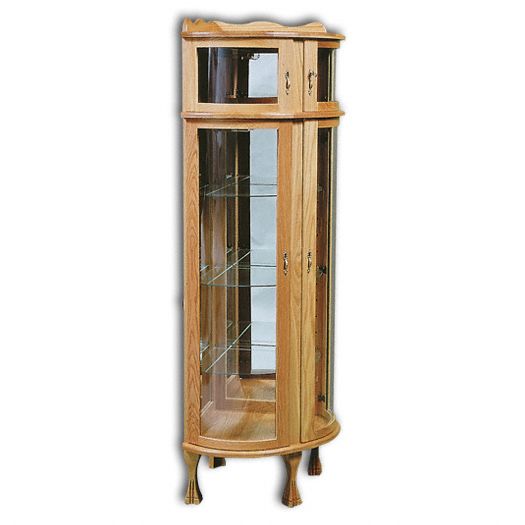 Amish USA Made Handcrafted Corner Bonnet Top Curio sold by Online Amish Furniture LLC