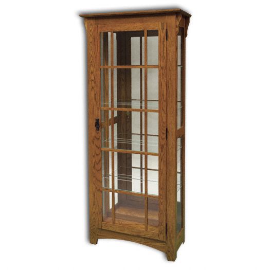 Amish USA Made Handcrafted Mission Single Door Curio sold by Online Amish Furniture LLC