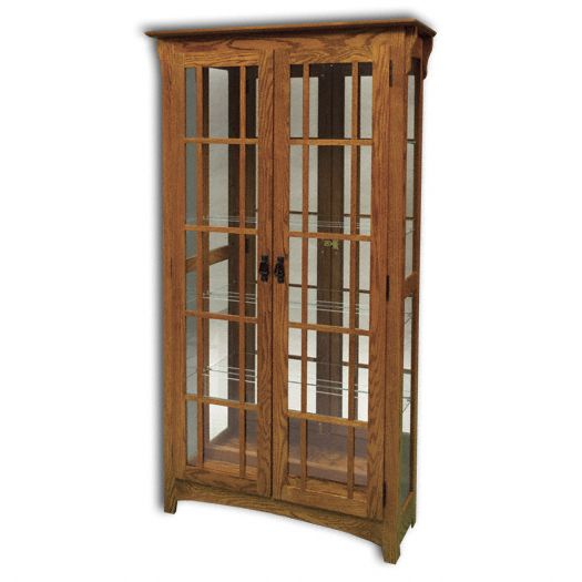 Amish USA Made Handcrafted Mission Double Door Curio sold by Online Amish Furniture LLC