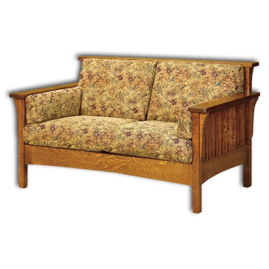 Amish USA Made Handcrafted High Back Slat Loveseat sold by Online Amish Furniture LLC