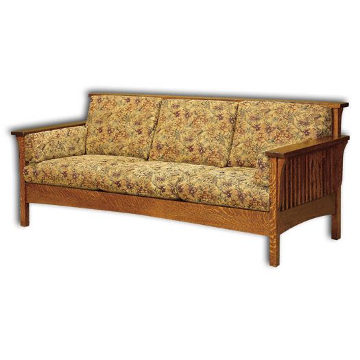 Amish USA Made Handcrafted High Back Slat Sofa sold by Online Amish Furniture LLC