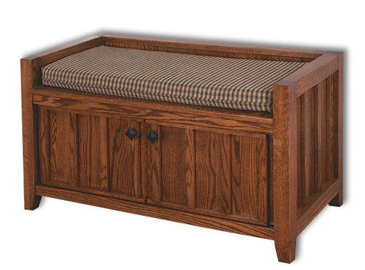 Amish USA Made Handcrafted Mission Door Bench sold by Online Amish Furniture LLC