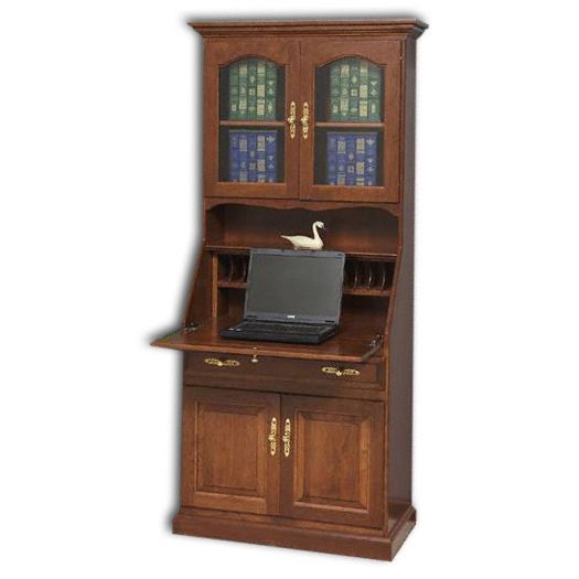 Amish USA Made Handcrafted Deluxe 33" Secretary Desk With Doors sold by Online Amish Furniture LLC