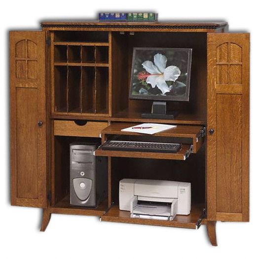 Amish USA Made Handcrafted Petite Mt. Eaton-Bunker Hill Computer Armoire sold by Online Amish Furniture LLC