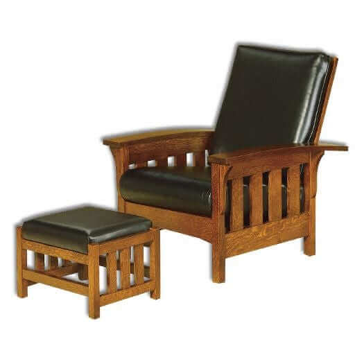 Amish USA Made Handcrafted Bow Arm Slat Morris Chair sold by Online Amish Furniture LLC