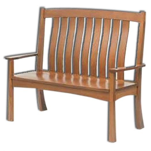 Amish USA Made Handcrafted Modesto Mission Bench sold by Online Amish Furniture LLC