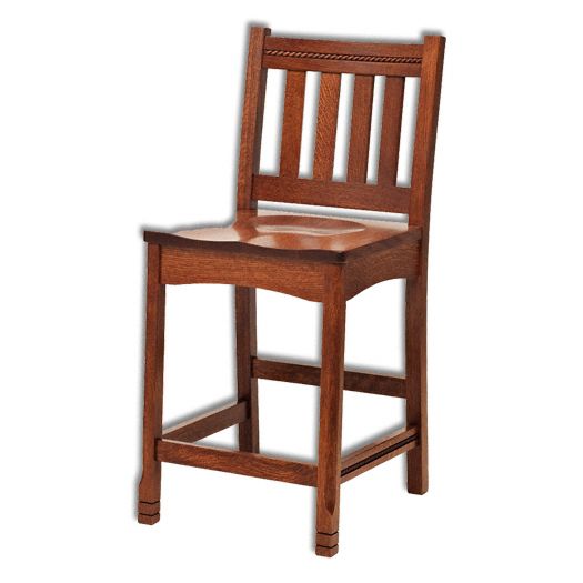 Amish USA Made Handcrafted West Lake Bar stool sold by Online Amish Furniture LLC