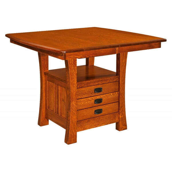 Amish USA Made Handcrafted Arts and Craft Cabinet Table - Pub Table sold by Online Amish Furniture LLC